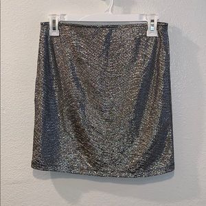 Forever 21 shimmery silver metallic mini skirt